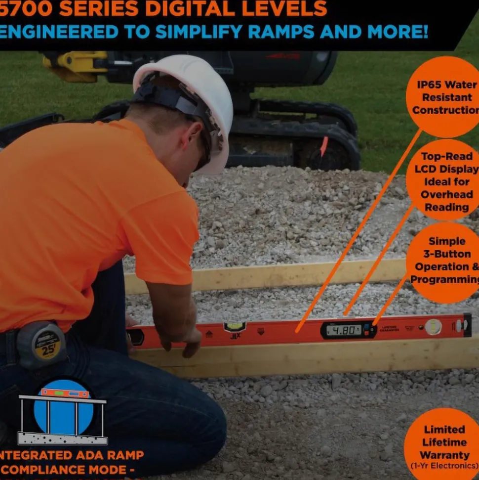 Box Beam, I-Beam & Torpedo Levels: Level Type: Digital; Length (Inch): 48; Magnetic: No