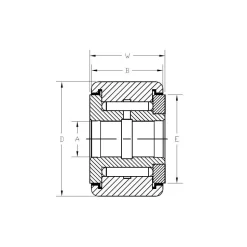 Cam Yoke Roller: Non-Crowned, 0.25" Bore Dia, 3/4" Roller Dia, 0.5" Roller Width, Needle Roller Bearing