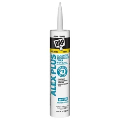 Caulk: 10.1 oz Cartridge, Clear, Acrylic & Latex