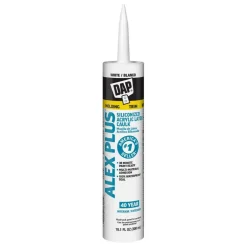 Caulk: 10.1 oz Cartridge, White, Acrylic & Latex