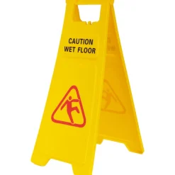 Caution - Wet Floor, 12" Wide x 24" High, Plastic Floor Sign