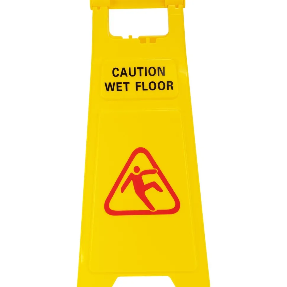 Caution - Wet Floor, 12" Wide x 24" High, Plastic Floor Sign
