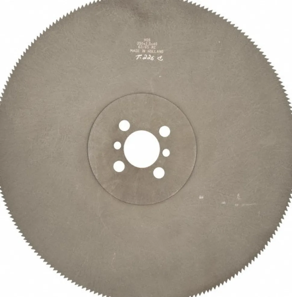Cold Saw Blade: 350 mm Dia, 220 Teeth, High Speed Steel