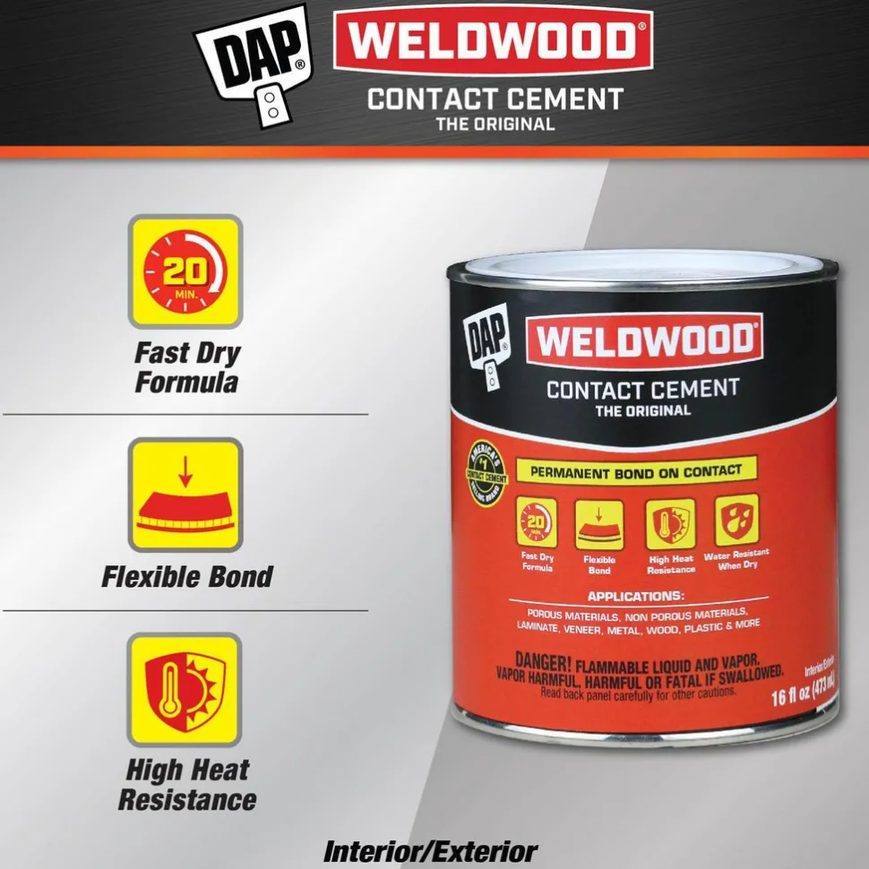 Contact Adhesive Glue: 16 oz Can, Tan