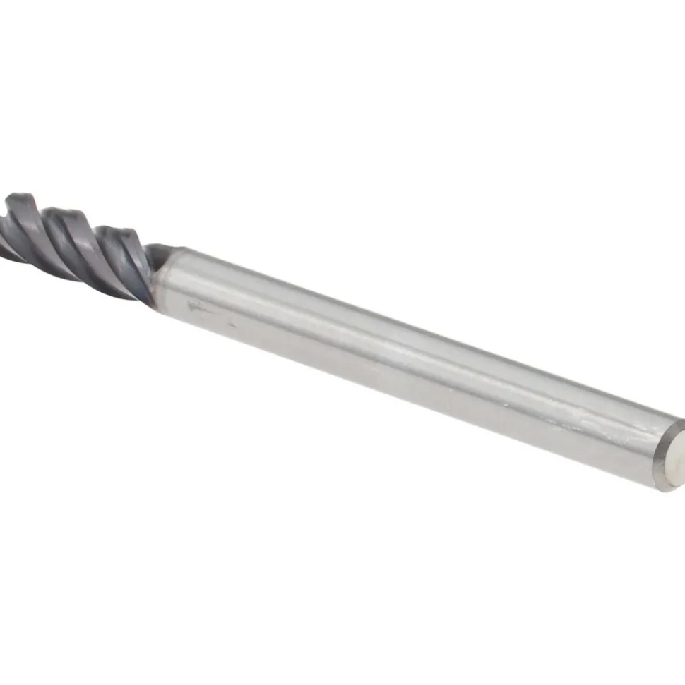 Corner Radius End Mill: 1/8" Dia, 3/8" LOC, 0.0150" Corner Radius, 4 Flute, Solid Carbide