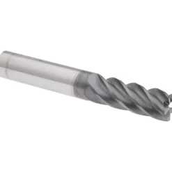 Corner Radius End Mill: 3/8" Dia, 1" LOC, 0.0300" Corner Radius, 5 Flute, Solid Carbide