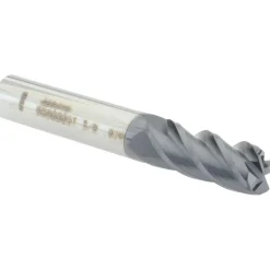 Corner Radius End Mill: 3/8" Dia, 7/8" LOC, 0.0200" Corner Radius, 4 Flute, Solid Carbide