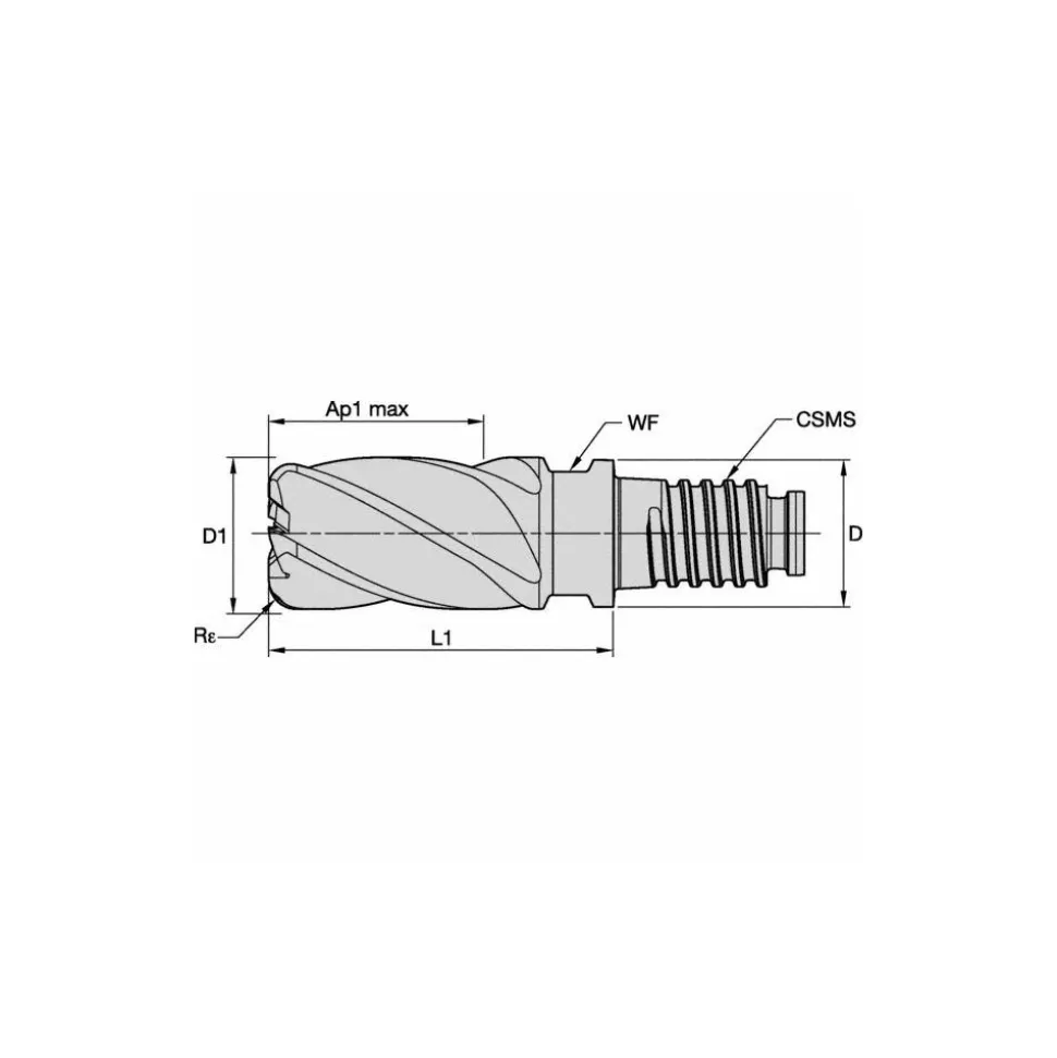 Corner Radius End Mill Head: 5 Flutes