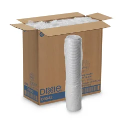 Cup Lid: Fits 10 to 16 oz Hot Drink Cups, Dome, 1,000 Pc, White