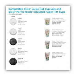 Cup Lid: Fits 10 to 16 oz Hot Drink Cups, Dome, 1,000 Pc, White