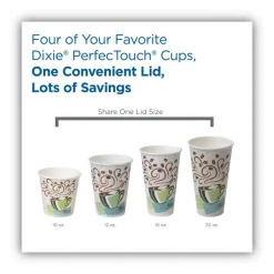 Cup Lid: Fits 10 to 16 oz Hot Drink Cups, Dome, 1,000 Pc, White