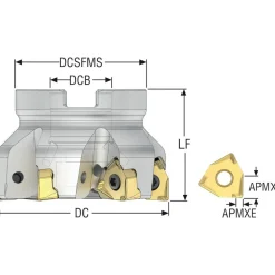 2-1/2" Cut Dia, 3/4" Arbor Hole Dia, 0.295" Max Depth, Indexable Square-Shoulder Face Mill