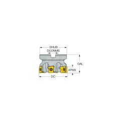 2" Cut Dia, 3/4" Arbor Hole Dia, 0.492" Max Depth, Indexable Square-Shoulder Face Mill
