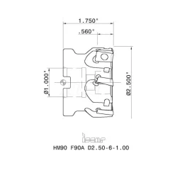 2-1/2" Cut Dia, 1" Arbor Hole Dia, 0.56" Max Depth, Indexable Square-Shoulder Face Mill