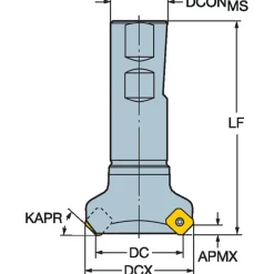 1-1/4" Cut Dia, 1" Arbor Hole Dia, 6.096mm Max Depth, Indexable Square-Shoulder Face Mill