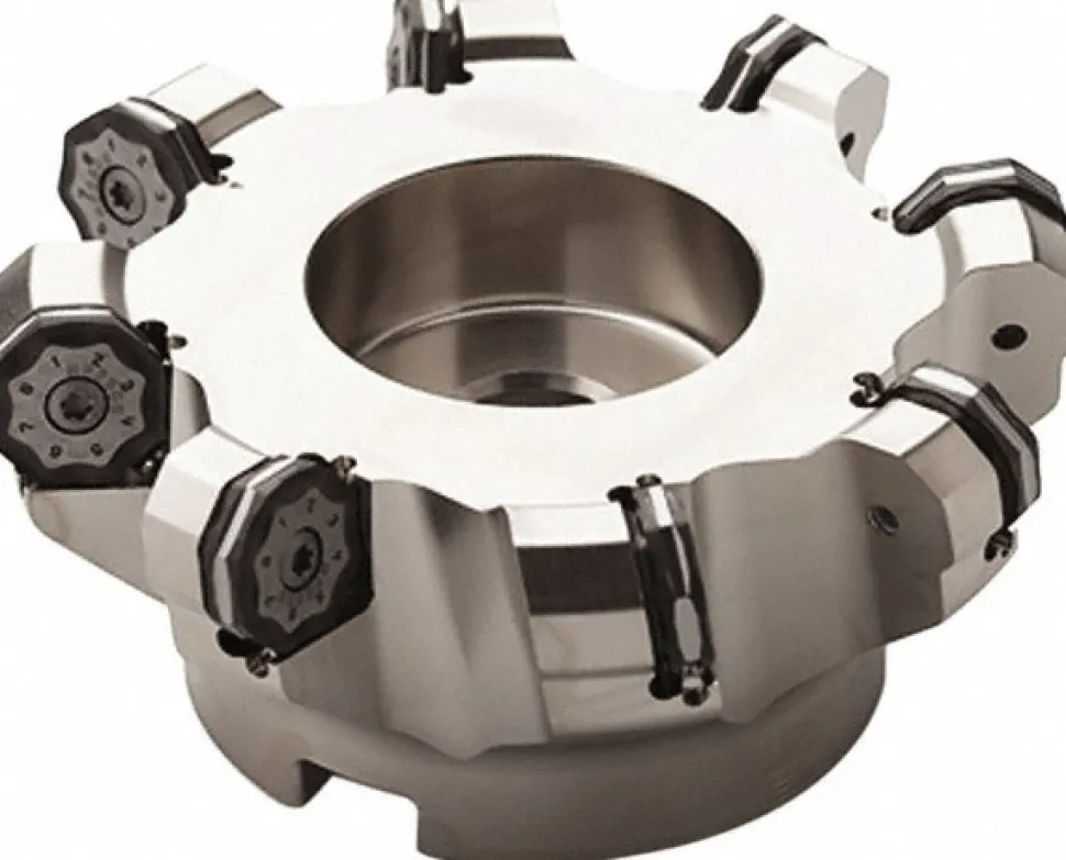 3.15" Cut Dia, 1" Arbor Hole, 0.236" Max Depth of Cut, 40° Indexable Chamfer & Angle Face Mill