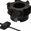 3.15" Cut Dia, 1" Arbor Hole, 0.138" Max Depth of Cut, 43° Indexable Chamfer & Angle Face Mill