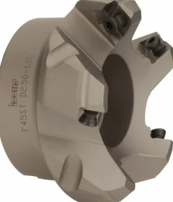 2-1/2" Cut Dia, 1" Arbor Hole, 0.26" Max Depth of Cut, 45° Indexable Chamfer & Angle Face Mill