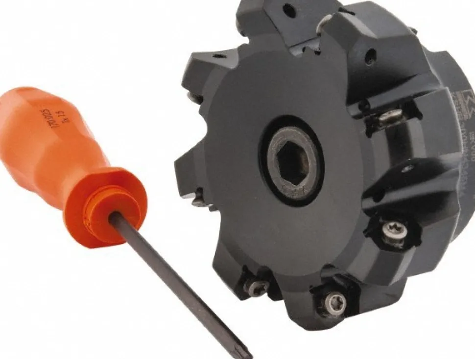 3" Cut Dia, 1" Arbor Hole, 3.23mm Max Depth of Cut, 45° Indexable Chamfer & Angle Face Mill