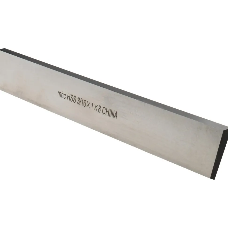 Cutoff Blade: Double-Beveled, 3/16" Wide, 1" High, 8" Long