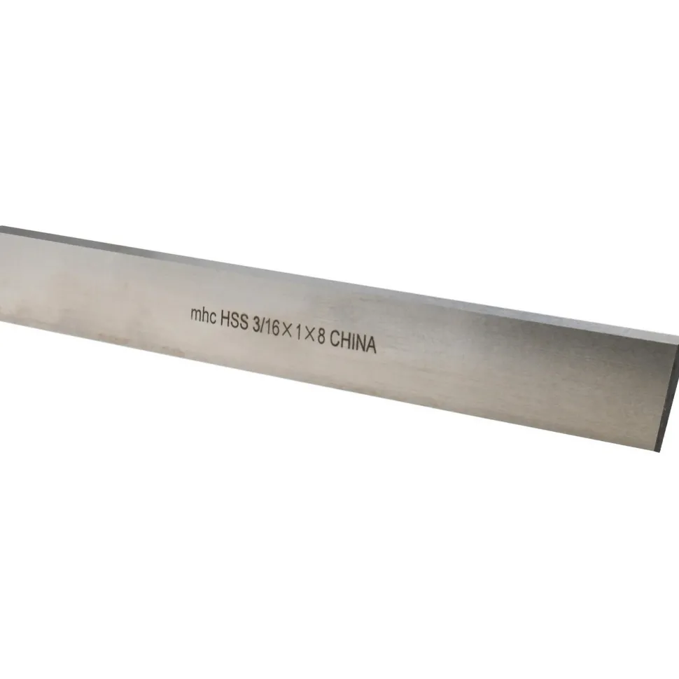 Cutoff Blade: Double-Beveled, 3/16" Wide, 1" High, 8" Long
