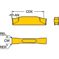 Cutoff Insert: N123G103000002-CM 1125, Carbide, 3.00 mm Cutting Width, 0.1181" Cutting Width