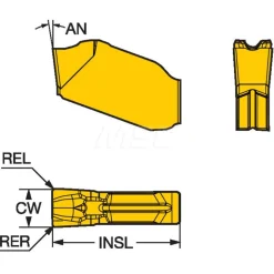 Cutoff Insert: QDNG0300-0002-CM 1135, Carbide, 3.00 mm Cutting Width, 0.1181