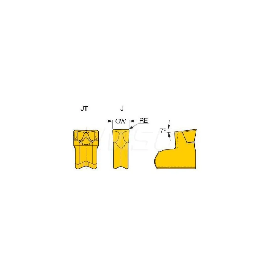 Cutoff Insert: TAGN4J IC808, Carbide, 3.99 mm Cutting Width, 0.1570" Cutting Width