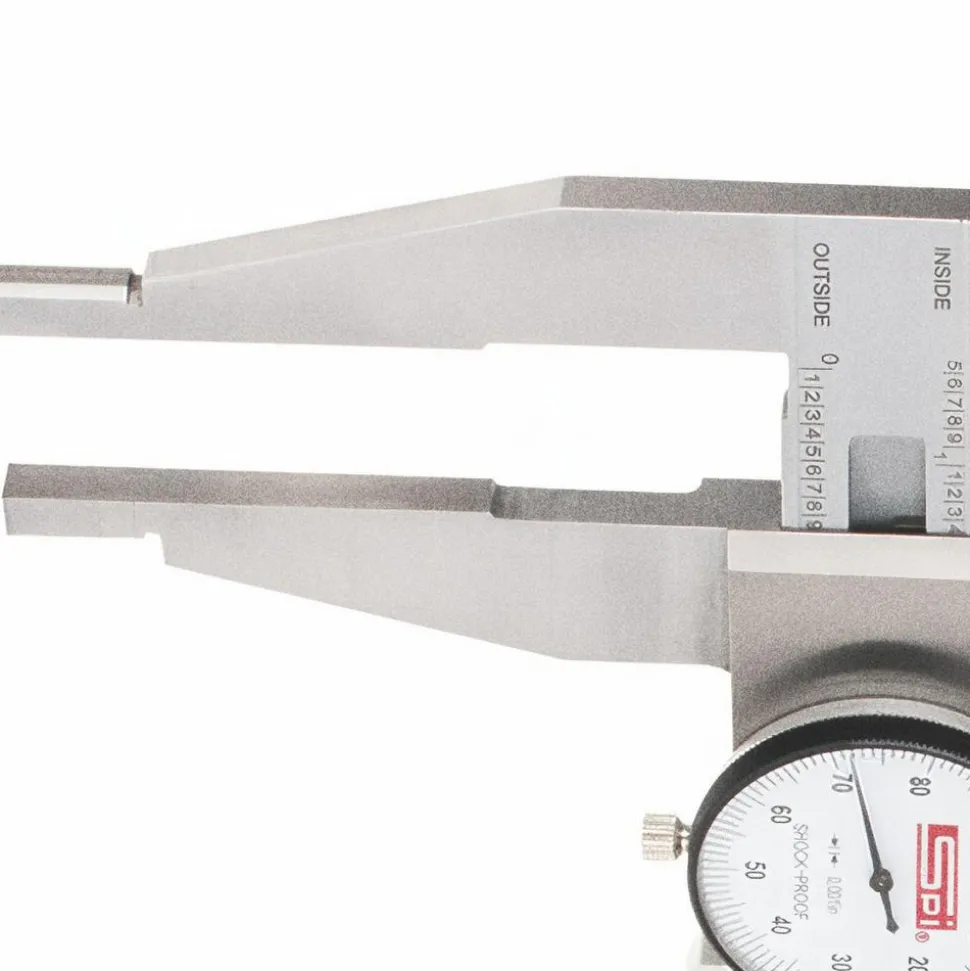 Dial Caliper: 24", 0.001000" Graduation, 0.1000" per Revolution, 0.0020" Accuracy, Calibrated, Stainless Steel Jaws