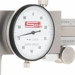 Dial Caliper: 24", 0.001000" Graduation, 0.1000" per Revolution, 0.0020" Accuracy, Calibrated, Stainless Steel Jaws