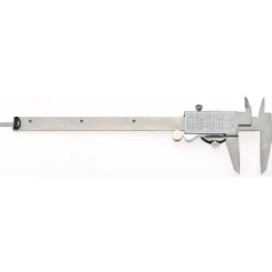 Dial Caliper: 8", 0.001000" Graduation, 0.1000" per Revolution, 0.0015" Accuracy, Calibrated, Stainless Steel Jaws