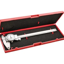 Dial Caliper: 8", 0.001000" Graduation, 0.1000" per Revolution, 0.0010" Accuracy, Stainless Steel Jaws