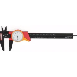 Dial Caliper: 150.00 mm, 0.10 mm Graduation, 10.00 mm per Revolution, Super Polymid Jaws