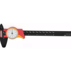 Dial Caliper: 150.00 mm, 0.10 mm Graduation, 10.00 mm per Revolution, Super Polymid Jaws