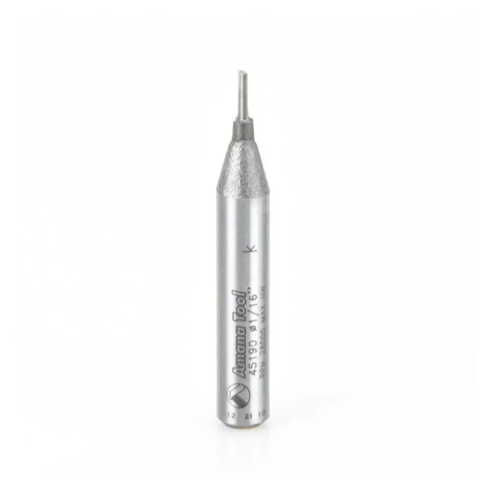 1/16" Dia, 3/16" LOC, 2 Flute Straight Router Bit
