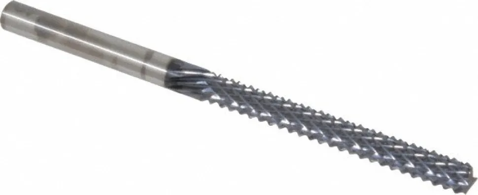 Diamond-Pattern Router Bit: 1/4" Dia, 2-1/8" LOC, 1/4" Shank Dia, End Mill End