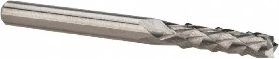 Diamond-Pattern Router Bit: 1/8" Dia, 1/2" LOC, 1/8" Shank Dia, Burr End
