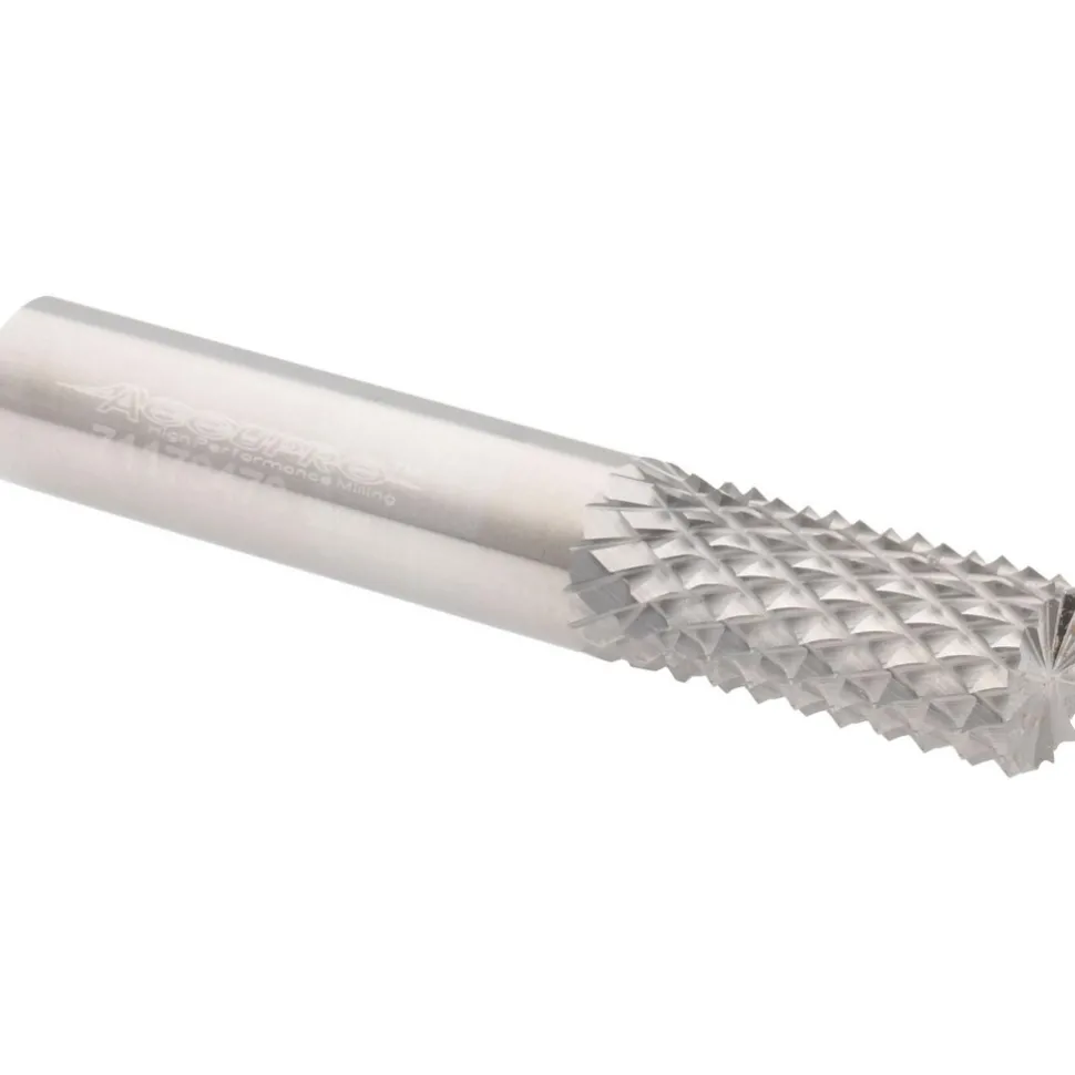 Diamond-Pattern Router Bit: 1/2" Dia, 1" LOC, 1/2" Shank Dia, Burr End