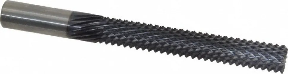 Diamond-Pattern Router Bit: 1/2" Dia, 3-1/8" LOC, 1/2" Shank Dia, Burr End