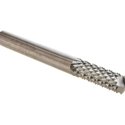 Diamond-Pattern Router Bit: 1/4" Dia, 3/4" LOC, 1/4" Shank Dia, Drill Point End