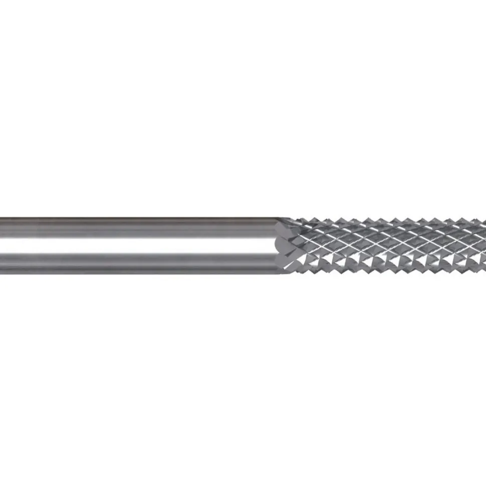 Diamond-Pattern Router Bit: 1/8" Dia, 1/2" LOC, 1/8" Shank Dia, Drill Point End