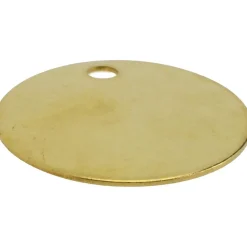 1-1/2" Dia, Round, Brass Blank Metal Tag