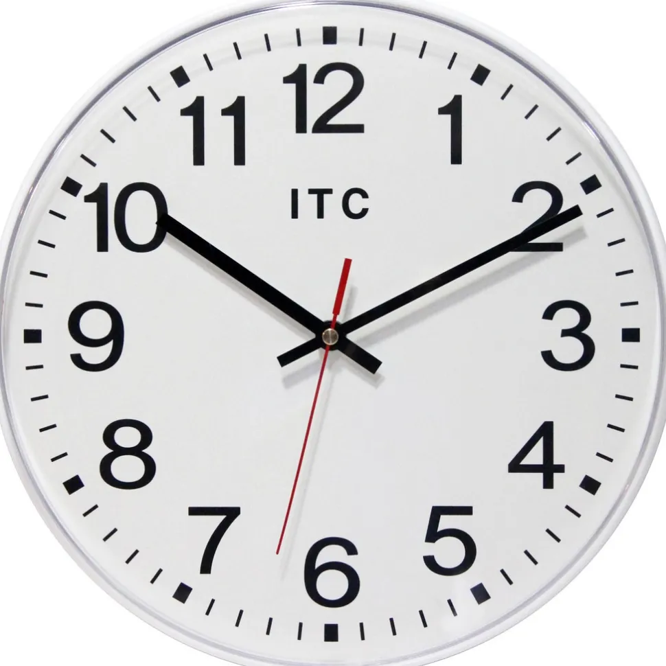 11-1/2" Dia, White Face, Dial Wall Clock