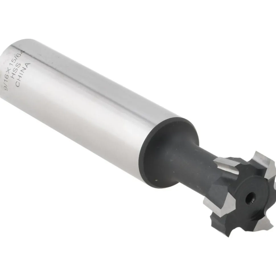 9/16" Dia, 15/64" Wide, High Speed Steel T-Slot Cutter