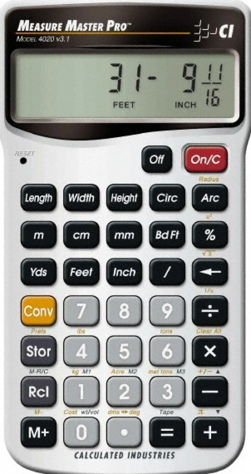 11-Digit (7 normal, 4 Fractions) with Full Annunciators 30 Function Handheld Calculator