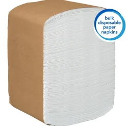 Dinner Paper Napkins, Disposable, White, 1/8 Fold, 1-Ply, 12 x 13