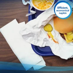Dinner Paper Napkins, Disposable, White, 1/8 Fold, 1-Ply, 12 x 13