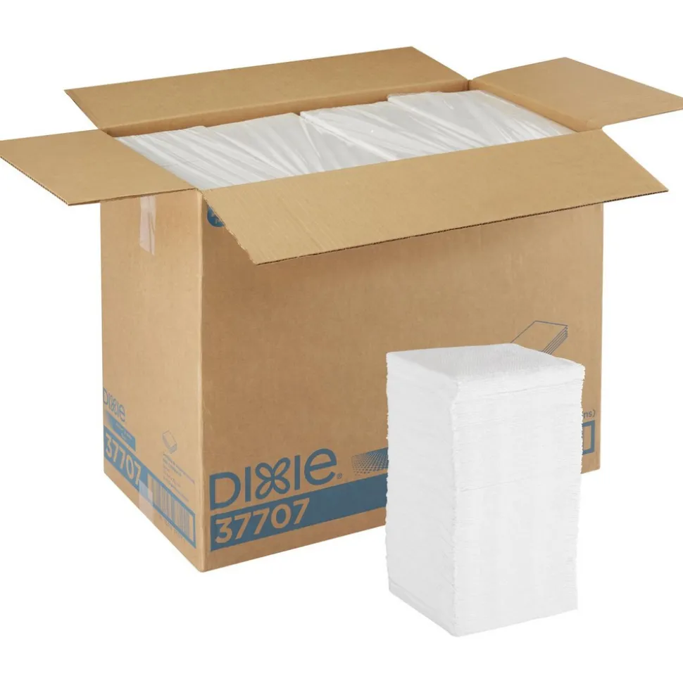 Dixie 1/4-Fold 1-Ply Luncheon Napkin, 12.5" X 11.5", White