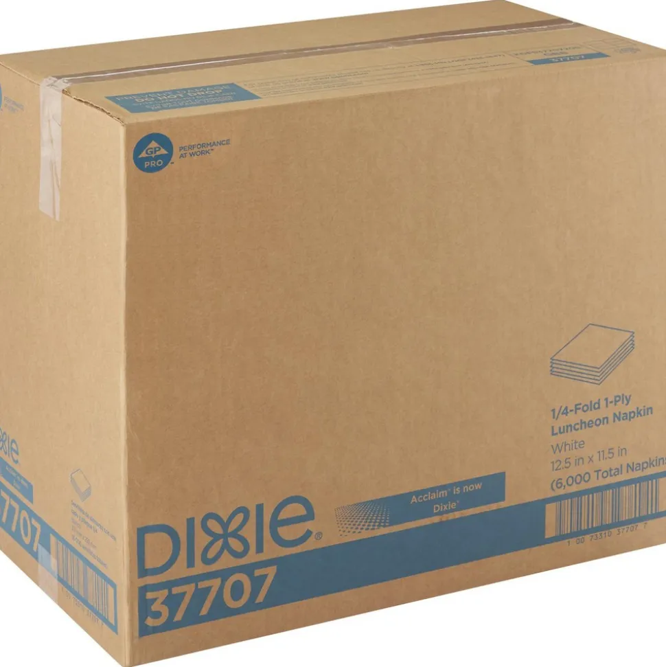 Dixie 1/4-Fold 1-Ply Luncheon Napkin, 12.5" X 11.5", White