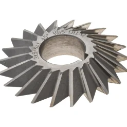 Double Angle Milling Cutter: 45 °, 3" Cut Dia, 5/8" Cut Width, 1" Arbor Hole, High Speed Steel